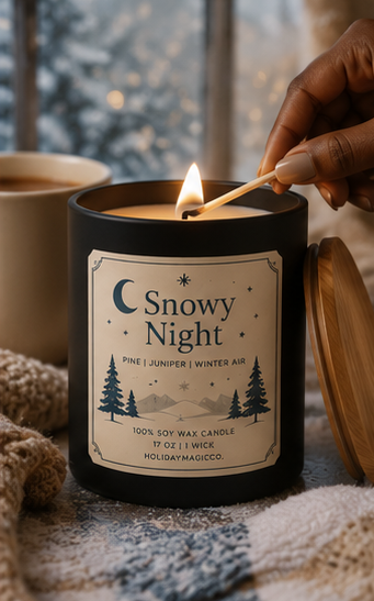 Snowy Night Candle